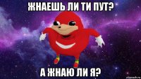 жнаешь ли ти пут? а жнаю ли я?