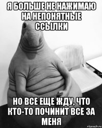 я больше не нажимаю на непонятные ссылки но все еще жду, что кто-то починит все за меня