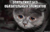 опять тикет без обязательных элементов 