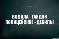 водила - гандон
полицейские - дебилы