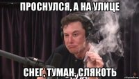 проснулся, а на улице снег, туман, слякоть