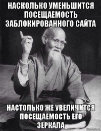 насколько уменьшится посещаемость заблокированного сайта настолько же увеличится посещаемость его зеркала