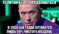 если так будет продолжаться в 2050-ых годах останется лишь 50% чистого воздуха.