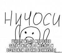  школу из-зо морозов запритили на 3 месяца и оставили летние коникулы