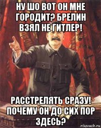 ну шо вот он мне городит? брелин взял не гитлер! расстрелять сразу! почему он до сих пор здесь?