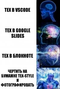 Тех в vscode Тех в google slides Тех в блокноте Чертить на бумажке тех-style и фотографировать