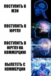 Поступить в МЭИ Поступить в ЮРГПУ Поступить в ЮРГПУ на коммерцию Вылететь с коммерции