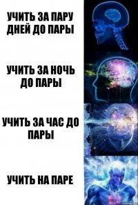 Учить за пару дней до пары Учить за ночь до пары Учить за час до пары Учить на паре