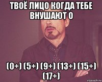 твоё лицо когда тебе внушают о (0+) (5+) (9+) (13+) (15+) (17+)