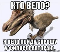 кто вело? я вело пойду спрошу у филосораптораю.