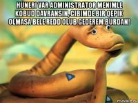 hüneri var administrator menimle kobud davransin, cibimde bir qepik olmasa bele redd olub gederem burdan! 