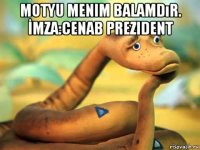 motyu menim balamdır. İmza:cenab prezident 