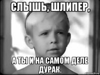 слышь, шлипер, а ты и на самом деле дурак.