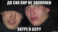 до сих пор не заполнен skype в gcp?