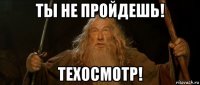 ты не пройдешь! техосмотр!