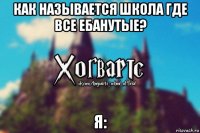 как называется школа где все ебанутые? я: