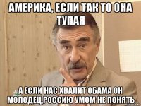 америка, если так то она тупая а если нас хвалит обама он молодец,россию умом не понять