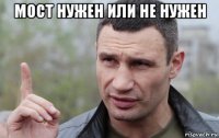 мост нужен или не нужен 