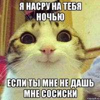 я насру на тебя ночью если ты мне не дашь мне сосиски