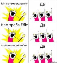 Ми хочемо розвитку Да Нам треба Ебіт Да Нахуй реклами дай прибиль Да