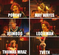 Porchy May wayes Jeemboo Loqieman Thomas mraz Tveth