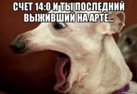 счет 14:0 и ты последний выживший на арте... 