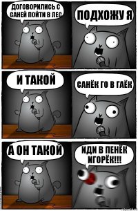 Договорились с Саней пойти в лес Подхожу я И такой санЁК го в гаёк А он такой ИДИ В ПЕНЁК ИГОРЁК!!!