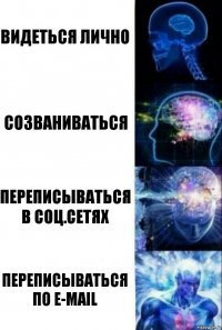 Видеться лично Созваниваться Переписываться в соц.сетях Переписываться по e-mail