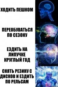 Ходить пешком Переобуваться по сезону Ездить на липучке круглый год Снять резину с дисков и ездить по рельсам