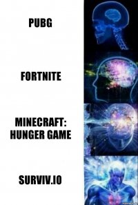 PUBG Fortnite Minecraft: Hunger game Surviv.io