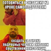 готовиться к экзамену на уроке самоподготовки создать за 2 урока подробные чертежи винтовки собственной конструкции