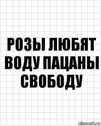 РОЗЫ ЛЮБЯТ ВОДУ ПАЦАНЫ СВОБОДУ