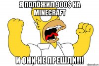 я положил 900$ на minecraft и они не прешли!!!