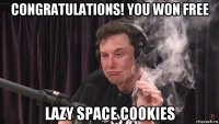 congratulations! you won free lazy space cookies