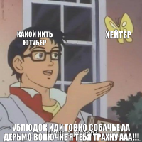 какой нить ютубер хейтер ублюдок иди говно собачье аа дерьмо вонючие я тебя трахну ааа!!!