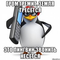 гром гремит, земля тресётся это пингвин звонить несётся