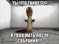 ты что такое!?!? я твоя мать после собрания!!!