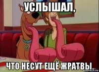 услышал, что несут ещё жратвы.