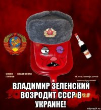  владимир зеленский возродит ссср в украине!