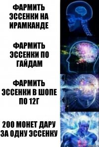 Фармить эссенки на ирамканде Фармить эссенки по гайдам Фармить эссенки в шопе по 12г 200 монет дару за одну эссенку