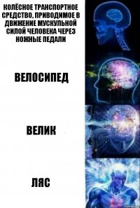 колёсное транспортное средство, приводимое в движение мускульной силой человека через ножные педали ВЕЛОСИПЕД ВЕЛИК ЛЯС