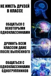 не иметь друзей в классе общаться с некоторыми одноклассниками дружить всем классом даже после выпускного общаться с одноклассниками одногруппников