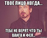 твоё лицо когда... тебе не верят что ты ванга и фея...