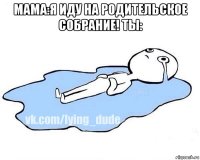 мама:я иду на родительское собрание! ты: 