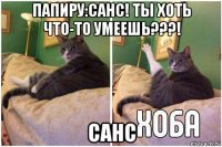 папиру:санс! ты хоть что-то умеешь???! санс