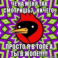 че на меня так смотришь? -ничего, просто я в топе а ты в жопе!!!!!