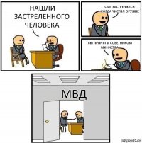 Нашли застреленного человека Сам застрелился, когда чистил оружие Вы приняты советником министра МВД