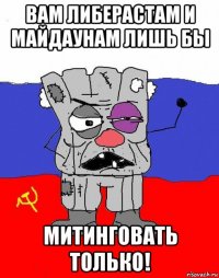 вам либерастам и майдаунам лишь бы митинговать только!