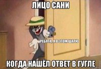 лицо сани когда нашёл ответ в гугле