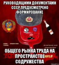 руководящими документами ссср предусмотрено формирование общего рынка труда на пространстве содружества